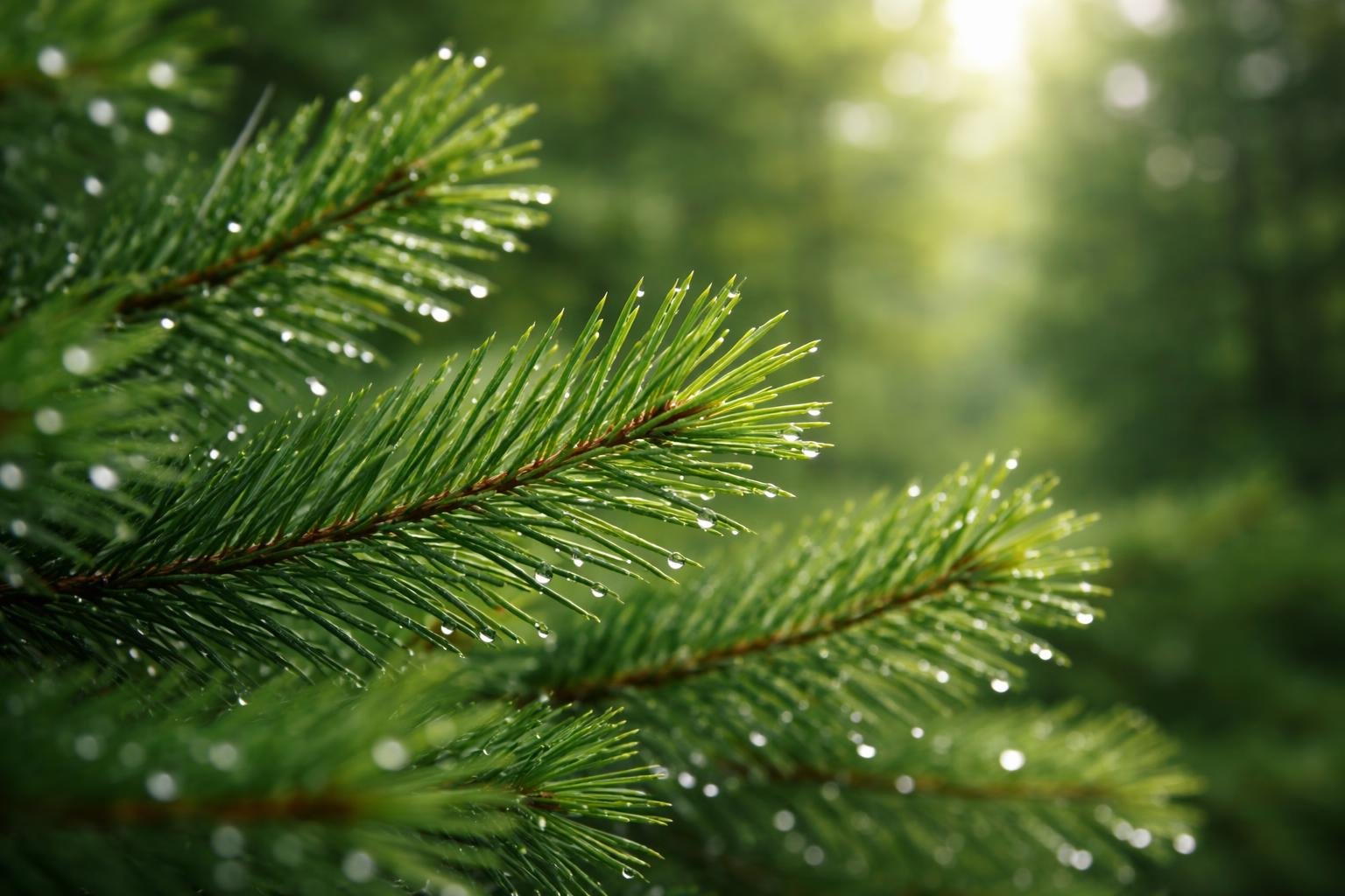 Erdei fenyő illóolaj üvegben, fenyőágak közelében